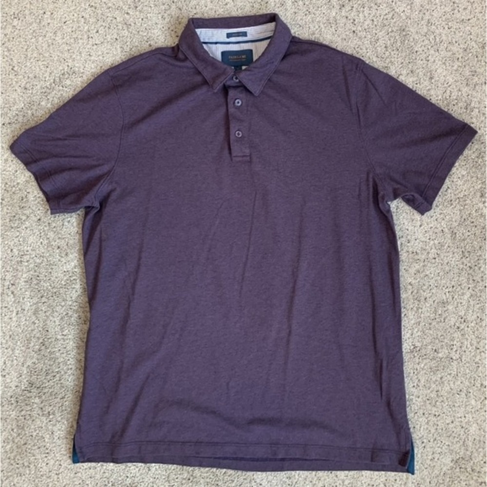 Fairlane Men's Performance Pique Golf Polo Purple Regular Fit LARGE